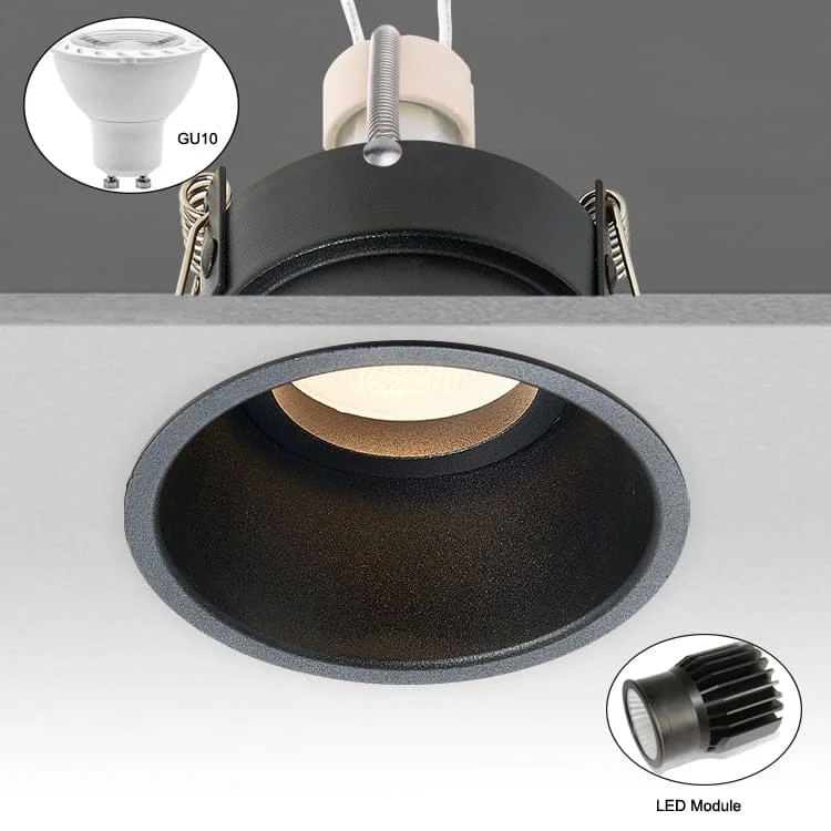 Moduły GU10 lub MR16 z obudową downlight