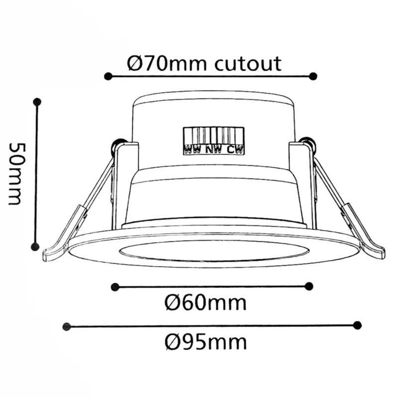 Otwór montażowy downlightu LED