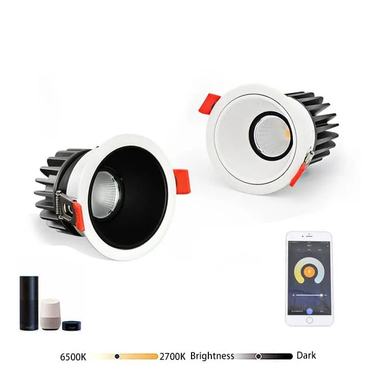 Inteligentne kierunkowe downlighty Zigbee z ramką lub bez