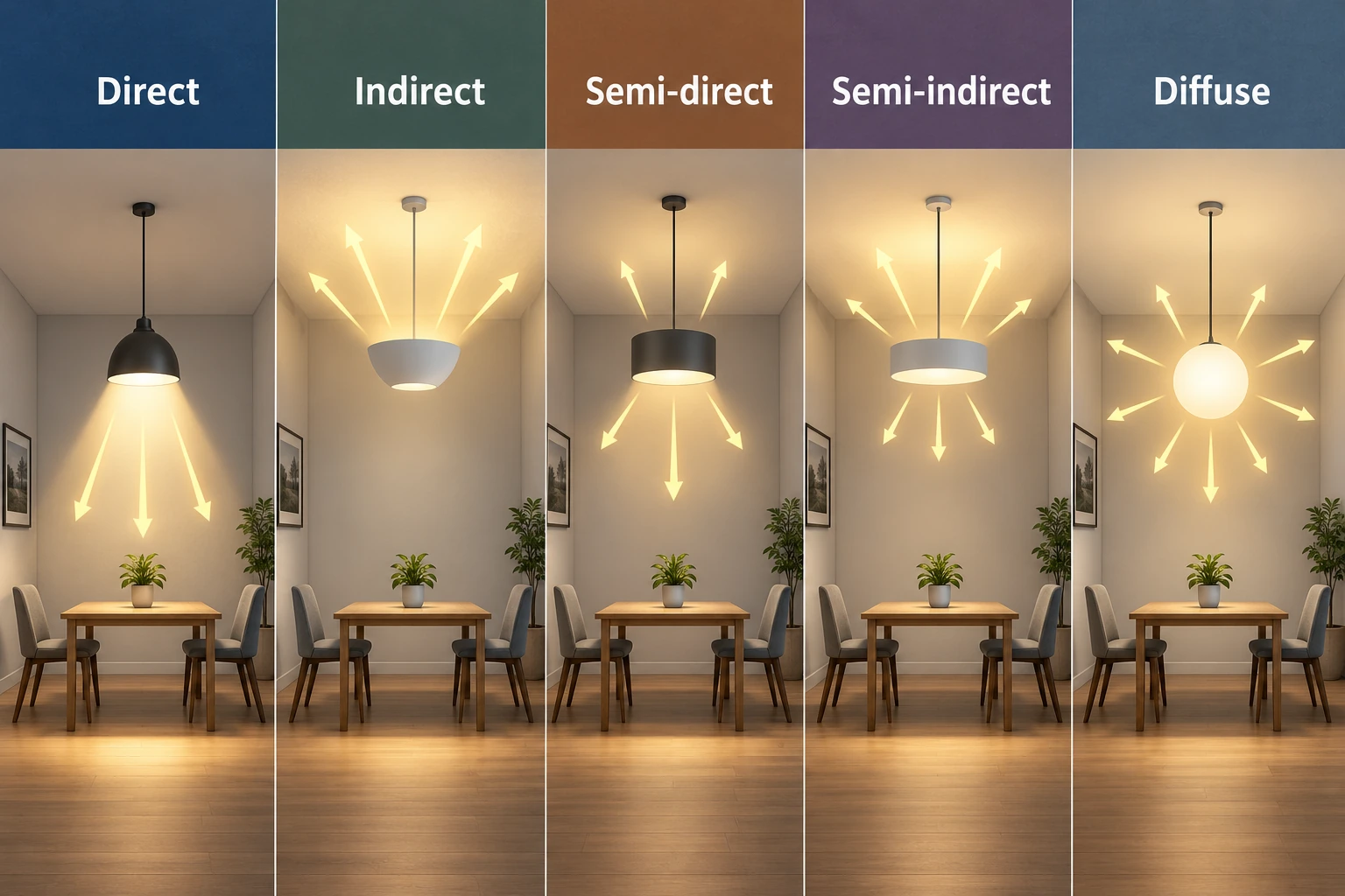 direct indirect and diffuse lighting methods