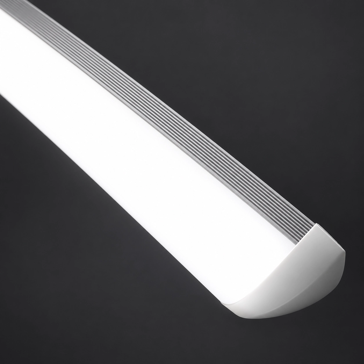 illuminated linear diffuser ribbed side charcoal