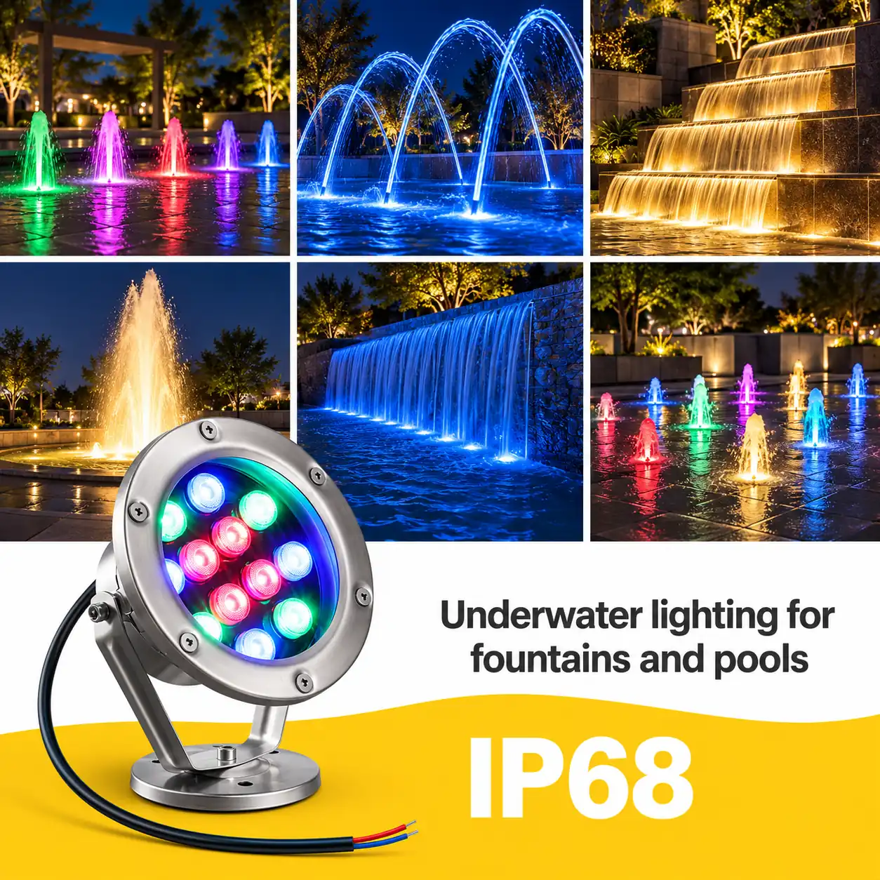 rgb underwater fountain light six new water feature applications