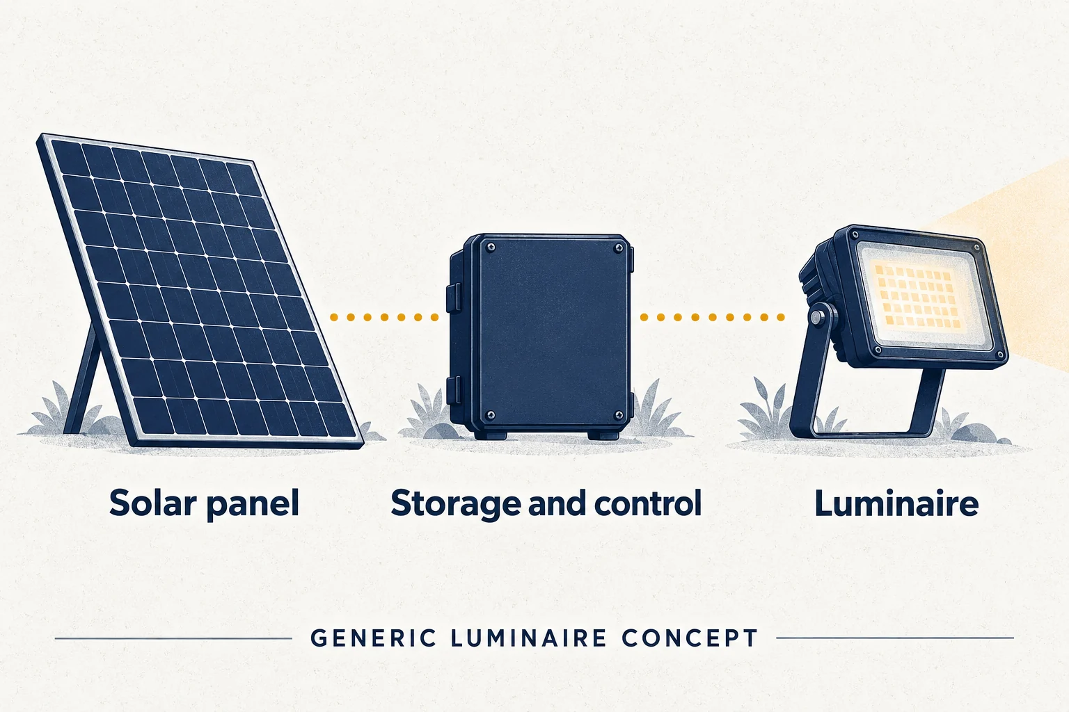 solar powered led floodlight system concept